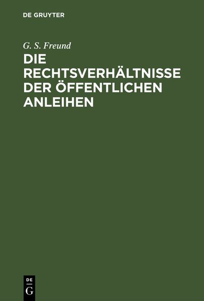 Produktbild: Die Rechtsverh&auml;ltnisse der &Ouml;ffentlichen Anleihen