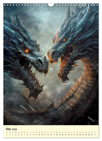 Produktbild: Drachen Ritter Burgen (Wandkalender 2026 DIN A3 hoch), CALVENDO Monatskalender