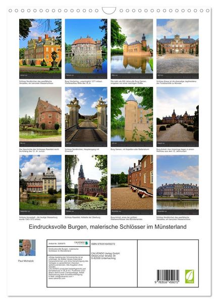 Produktbild: Eindrucksvolle Burgen, malerische Schl&ouml;sser im M&uuml;nsterland (Wandkalender 2026 DIN A3 hoch), CALVENDO Monatskalender