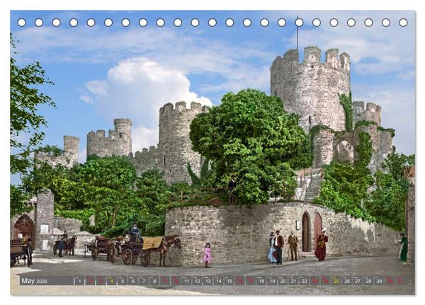 Produktbild: Wales around 1900 - photos restored and colourised (Desk Calendar 2026 DIN A5 landscape), CALVENDO 12 Month DeskCalendar