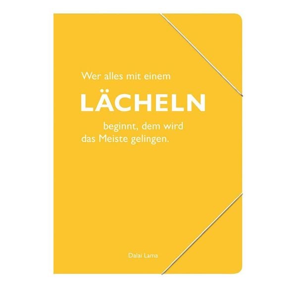 Produktbild: Sammelmappe A4, "Wer alles mit einem L&auml;cheln beginnt, dem wird das Meiste gelingen." (Dalai Lama)
