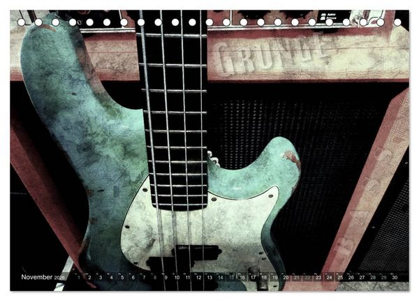 Produktbild: Gitarren - Grunge Style (Tischkalender 2026 DIN A5 quer), CALVENDO Monatskalender