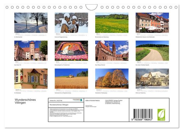 Produktbild: Wundersch&ouml;nes Villingen (Wandkalender 2027 DIN A4 quer), CALVENDO Monatskalender