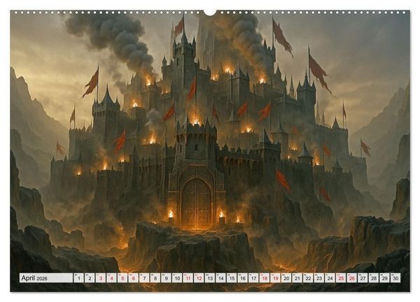 Produktbild: Erbe der Orks. Feuer und Schatten (hochwertiger Premium Wandkalender 2026 DIN A2 quer), Kunstdruck in Hochglanz
