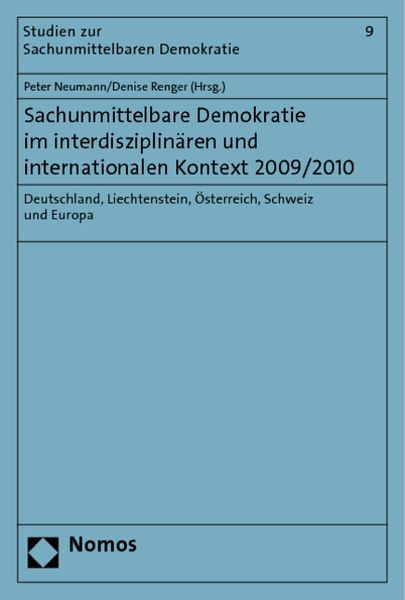 Produktbild: Sachunmittelbare Demokratie im interdisziplin&auml;ren und internationalen Kontext 2009/2010