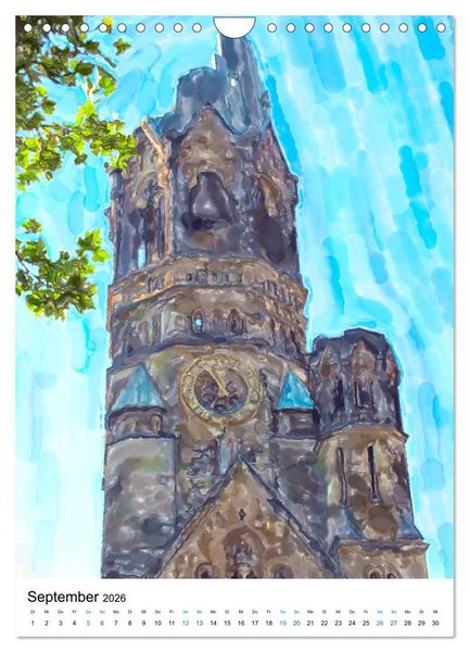 Produktbild: Berlin - Einmal Aquarelle mit Currywurst! (Wandkalender 2026 DIN A4 hoch), CALVENDO Monatskalender