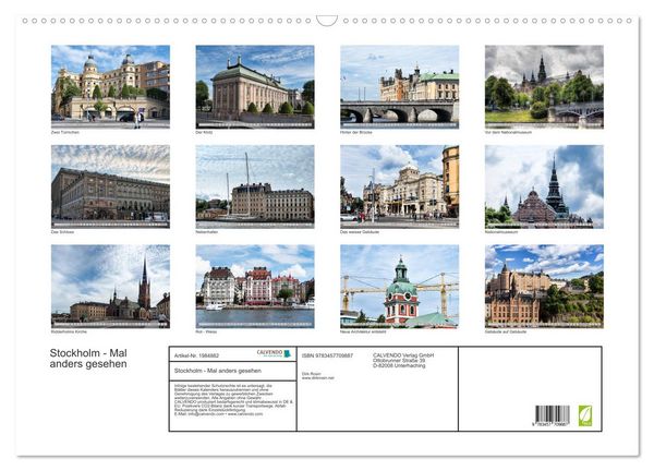 Produktbild: Stockholm - Mal anders gesehen (Wandkalender 2026 DIN A2 quer), CALVENDO Monatskalender