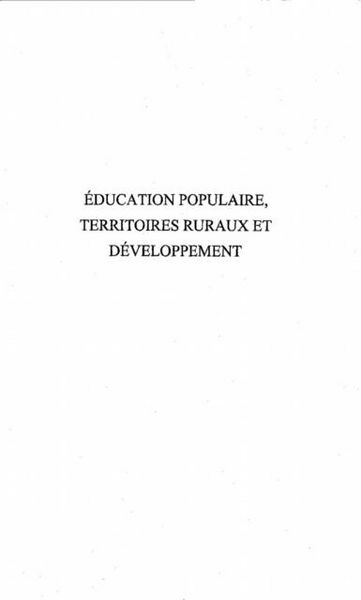 Produktbild: Education populaire territoires ruraux e