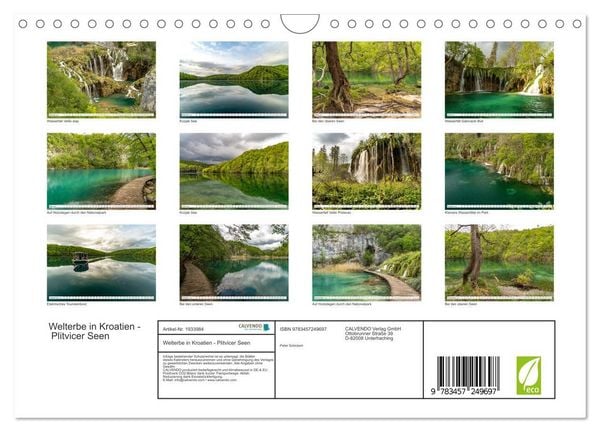 Produktbild: Welterbe in Kroatien - Plitvicer Seen (Wandkalender 2026 DIN A4 quer), CALVENDO Monatskalender