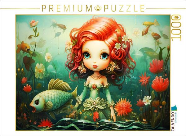 Produktbild: CALVENDO Puzzle Niedlich Meerjungfrau | 1000 Teile Lege-Gr&ouml;&szlig;e 64x48cm Foto-Puzzle f&uuml;r gl&uuml;ckliche Stunden