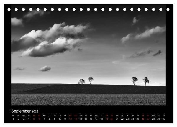 Produktbild: Soultouch - Schwarzwei&szlig; Landschaften, die die Seele ber&uuml;hren (Tischkalender 2026 DIN A5 quer), CALVENDO Monatskalender