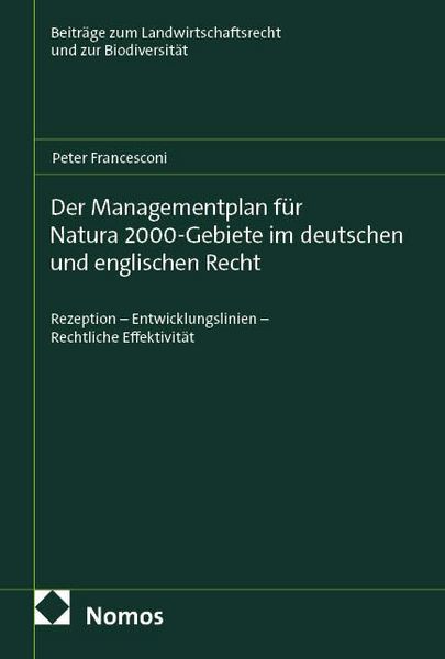 Produktbild: Der Managementplan f&uuml;r Natura 2000-Gebiete im deutschen und englischen Recht