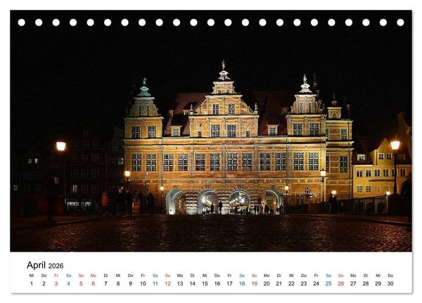 Produktbild: Das alte Danzig - Ein Stadtbummel am Abend (Tischkalender 2026 DIN A5 quer), CALVENDO Monatskalender