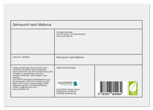 Produktbild: Sehnsucht nach Mallorca (Tischkalender 2026 DIN A5 quer), CALVENDO Monatskalender