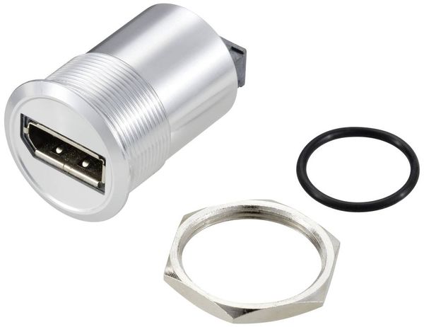 Produktbild: TRU COMPONENTS TC-11980476 Display Port 1,2 Panel-Adapter Buchse DisplayPort Buchse - DisplayPort Buchse Silber Inhalt: 1 St.