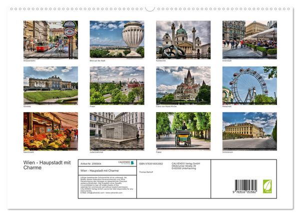 Produktbild: Wien - Haupstadt mit Charme (hochwertiger Premium Wandkalender 2026 DIN A2 quer), Kunstdruck in Hochglanz