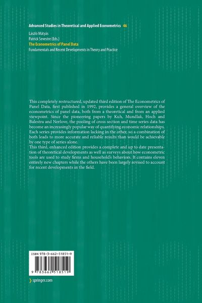 Produktbild: The Econometrics of Panel Data