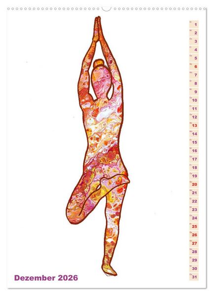 Produktbild: Pr&auml;chtiges Yoga Pouring - Yoga verschmilzt mit Kunst (hochwertiger Premium Wandkalender 2026 DIN A2 hoch), Kunstdruck in Hochglanz