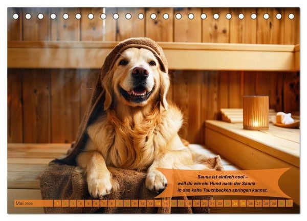 Produktbild: Tierisch lustige Saunafreunde (Tischkalender 2026 DIN A5 quer), CALVENDO Monatskalender