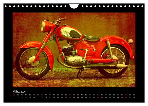 Produktbild: Motorrad Oldtimer (Wandkalender 2026 DIN A4 quer), CALVENDO Monatskalender