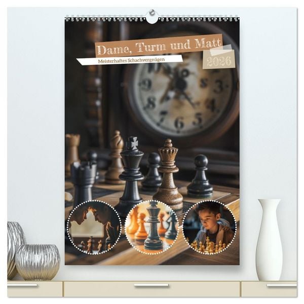 Produktbild: Dame, Turm und Matt (hochwertiger Premium Wandkalender 2026 DIN A2 hoch), Kunstdruck in Hochglanz