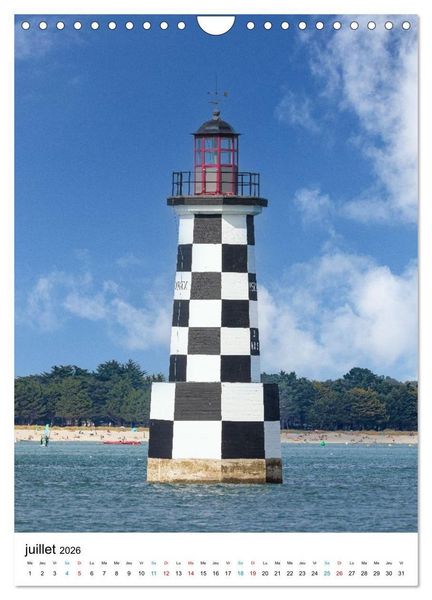 Produktbild: Phares Bretons Gardiens de la c&ocirc;te bretonne (Calendrier mural 2026 DIN A4 horizontal), CALVENDO calendrier mensuel