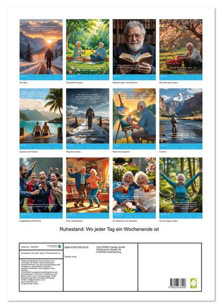 Produktbild: Ruhestand: Wo jeder Tag ein Wochenende ist (Wandkalender 2026 DIN A2 hoch), CALVENDO Monatskalender