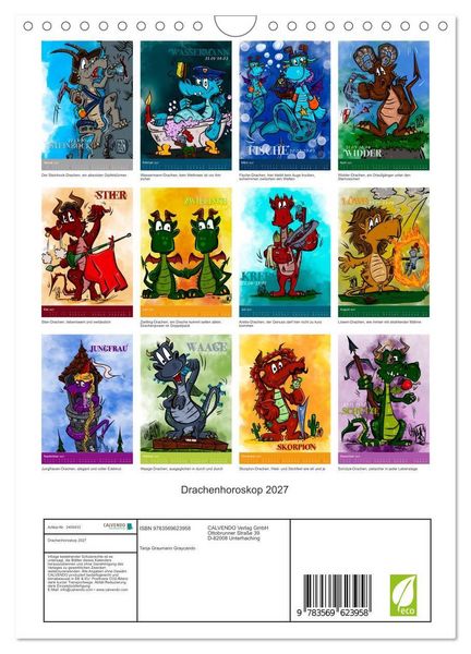 Produktbild: Drachenhoroskop 2027 (Wandkalender 2027 DIN A4 hoch), CALVENDO Monatskalender