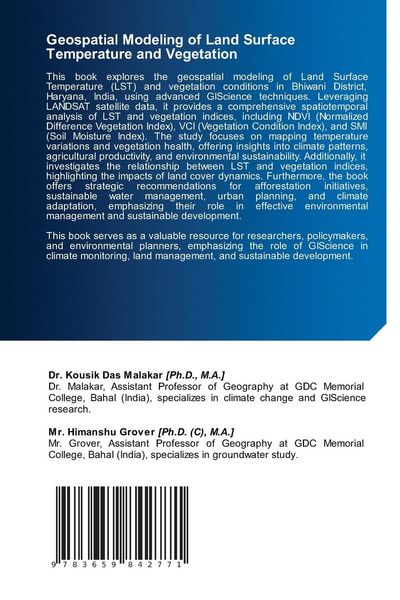 Produktbild: Geospatial Modeling of Land Surface Temperature and Vegetation