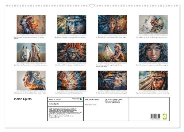 Produktbild: Indian Spirits (Wandkalender 2026 DIN A2 quer), CALVENDO Monatskalender