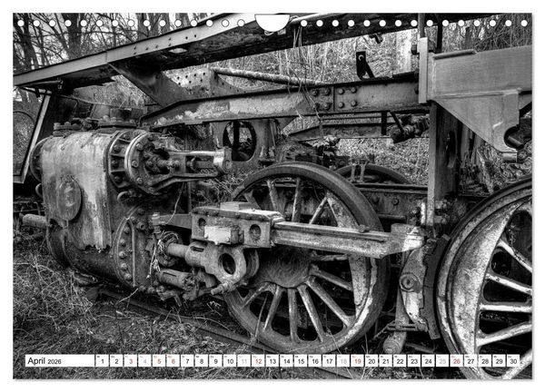 Produktbild: Unter Dampf - Eisenbahnromantik in schwarz-wei&szlig; (Wandkalender 2026 DIN A4 quer), CALVENDO Monatskalender