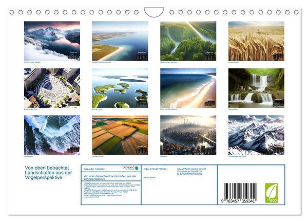Produktbild: Von oben betrachtet Landschaften aus der Vogelperspektive (Wandkalender 2026 DIN A4 quer), CALVENDO Monatskalender