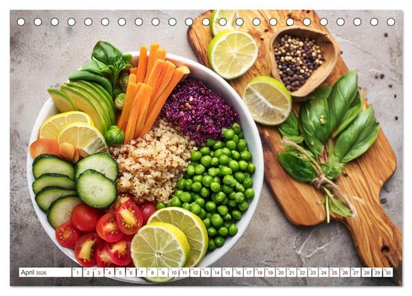 Produktbild: Vegane Bowls - Eine Sch&uuml;ssel voller Geschmack (Tischkalender 2026 DIN A5 quer), CALVENDO Monatskalender