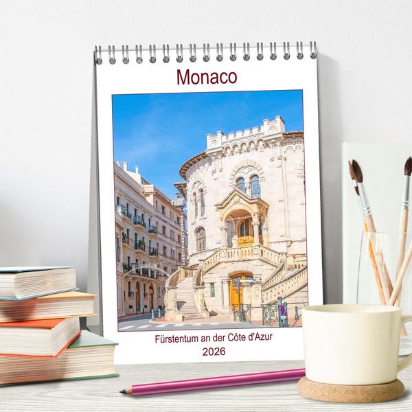 Produktbild: Monaco - F&uuml;rstentum an der C&ocirc;te d'Azur (Tischkalender 2026 DIN A5 hoch), CALVENDO Monatskalender