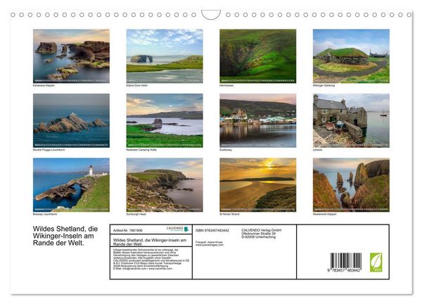 Produktbild: Wildes Shetland, die Wikinger-Inseln am Rande der Welt. (Wandkalender 2026 DIN A3 quer), CALVENDO Monatskalender