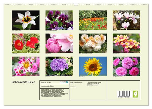 Produktbild: Liebenswerte Bl&uuml;ten (Wandkalender 2026 DIN A2 quer), CALVENDO Monatskalender