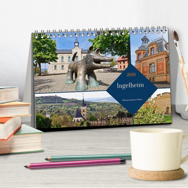 Produktbild: Ingelheim - Rotweinstadt am Rhein (Tischkalender 2026 DIN A5 quer), CALVENDO Monatskalender