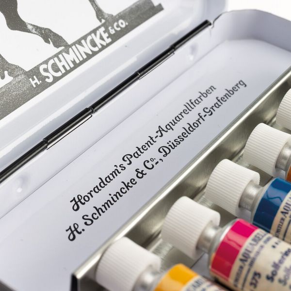 Produktbild: Schmicke HORADAM&reg; Aquarell Metallkasten, Reisekasten Jan Wellem, 6 x 5ml Retro II