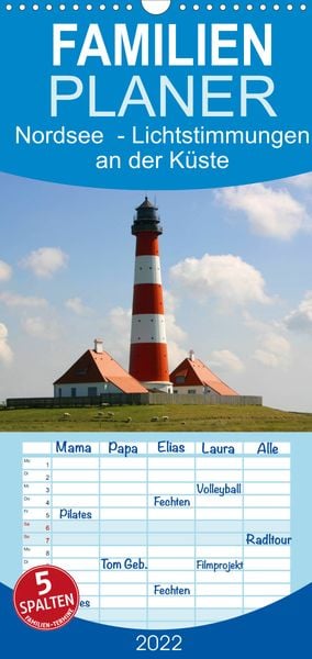 Produktbild: Familienplaner Nordsee - Lichtstimmungen an der K&uuml;ste (Wandkalender 2022 , 21 cm x 45 cm, hoch)