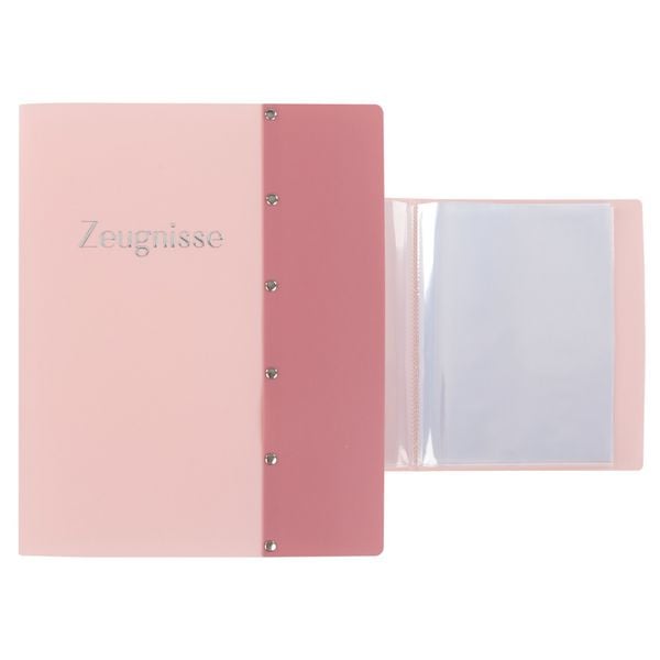 Produktbild: Idena Zeugnismappe Sichtbuch mit 12 Klarsichth&uuml;llen 100&micro; pastell rosa DIN A4