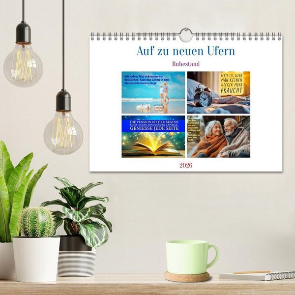 Produktbild: Auf zu neuen Ufern - Ruhestand (Wandkalender 2026 DIN A4 quer), CALVENDO Monatskalender