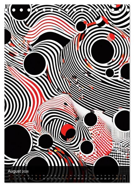Produktbild: OP Art Nichts f&uuml;r schwache Augen (Tischkalender 2026 DIN A5 hoch), CALVENDO Monatskalender