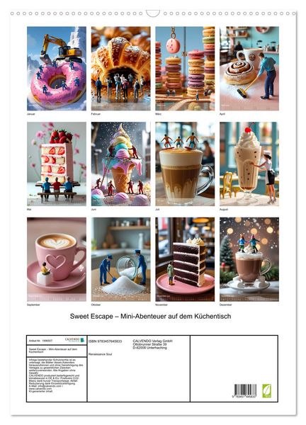 Produktbild: Sweet Escape &ndash; Mini-Abenteuer auf dem K&uuml;chentisch (Wandkalender 2026 DIN A2 hoch), CALVENDO Monatskalender