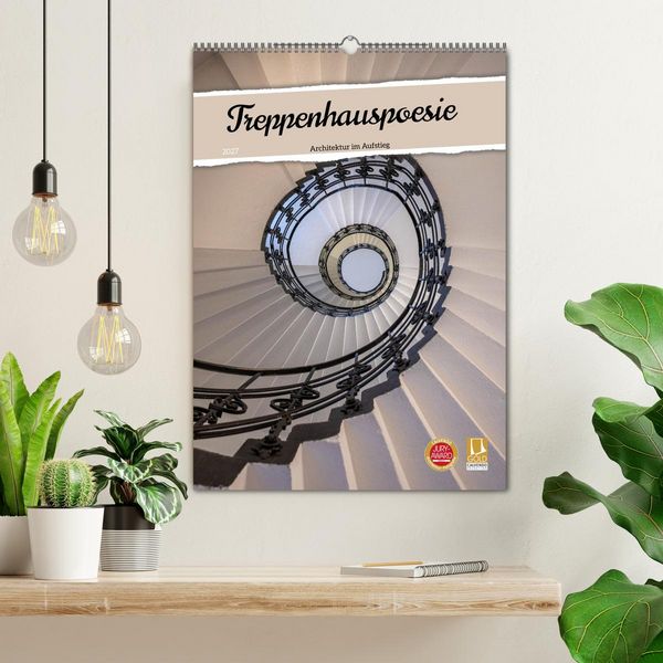 Produktbild: Treppenhauspoesie &ndash; Architektur im Aufstieg (Wandkalender 2027 DIN A2 hoch), CALVENDO Monatskalender