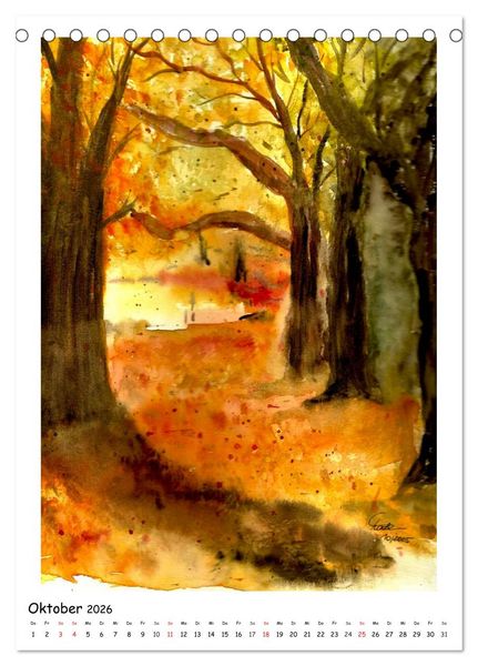 Produktbild: Der Aquarell-Kalender No.2 (Tischkalender 2026 DIN A5 hoch), CALVENDO Monatskalender
