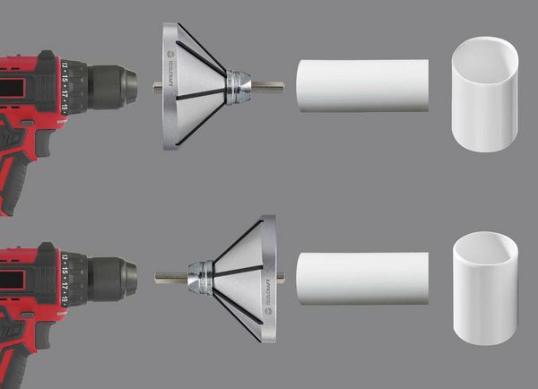 Produktbild: TOOLCRAFT TO-9612225 Entgrater-Bit 2-in-1 Innen Au&szlig;en Entgratungswerkzeug 1St.