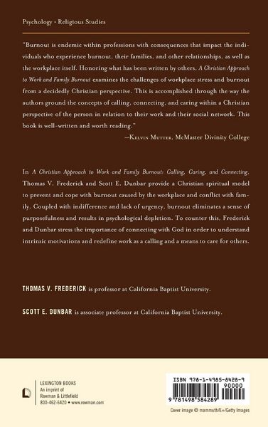 Produktbild: Christian Approach to Work and Family Burnout