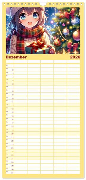 Produktbild: Familienplaner 2026 - Manga Momente - Mit KI entfachte Manga Magie mit 5 Spalten (Wandkalender, 21 x 45 cm) CALVENDO