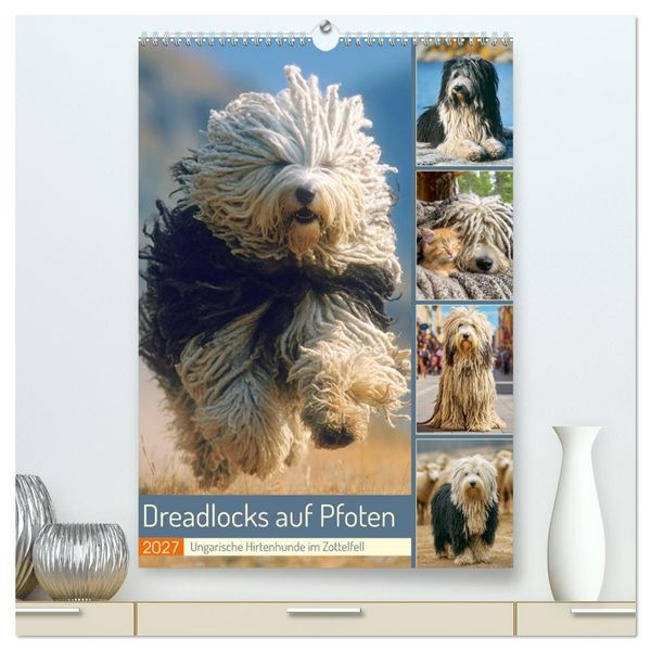 Produktbild: Dreadlocks auf Pfoten. Ungarische Hirtenhunde im Zottelfell (hochwertiger Premium Wandkalender 2027 DIN A2 hoch), Kunstdruck in Hochglanz