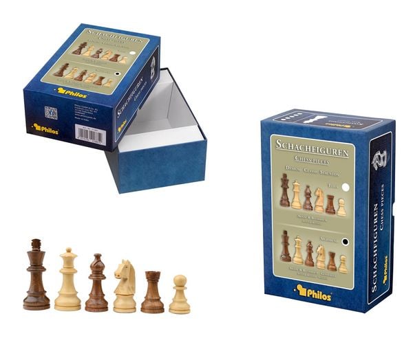 Produktbild: Schachfiguren Sigismund, K&ouml;nigsh&ouml;he 70 mm, gewichtet, in Setup Box